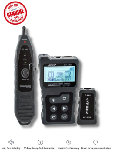 Усовершенствованный тестер сетевого кабеля с тоновым пробником Noyafa NF-8209 Усовершенствованный тестер сетевого кабеля с тоновым пробником Noyafa NF-8209